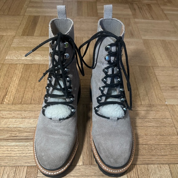 Marc Fisher LTD Izzie Genuine Shearling Lace-Up Boot - Picture 2 of 7